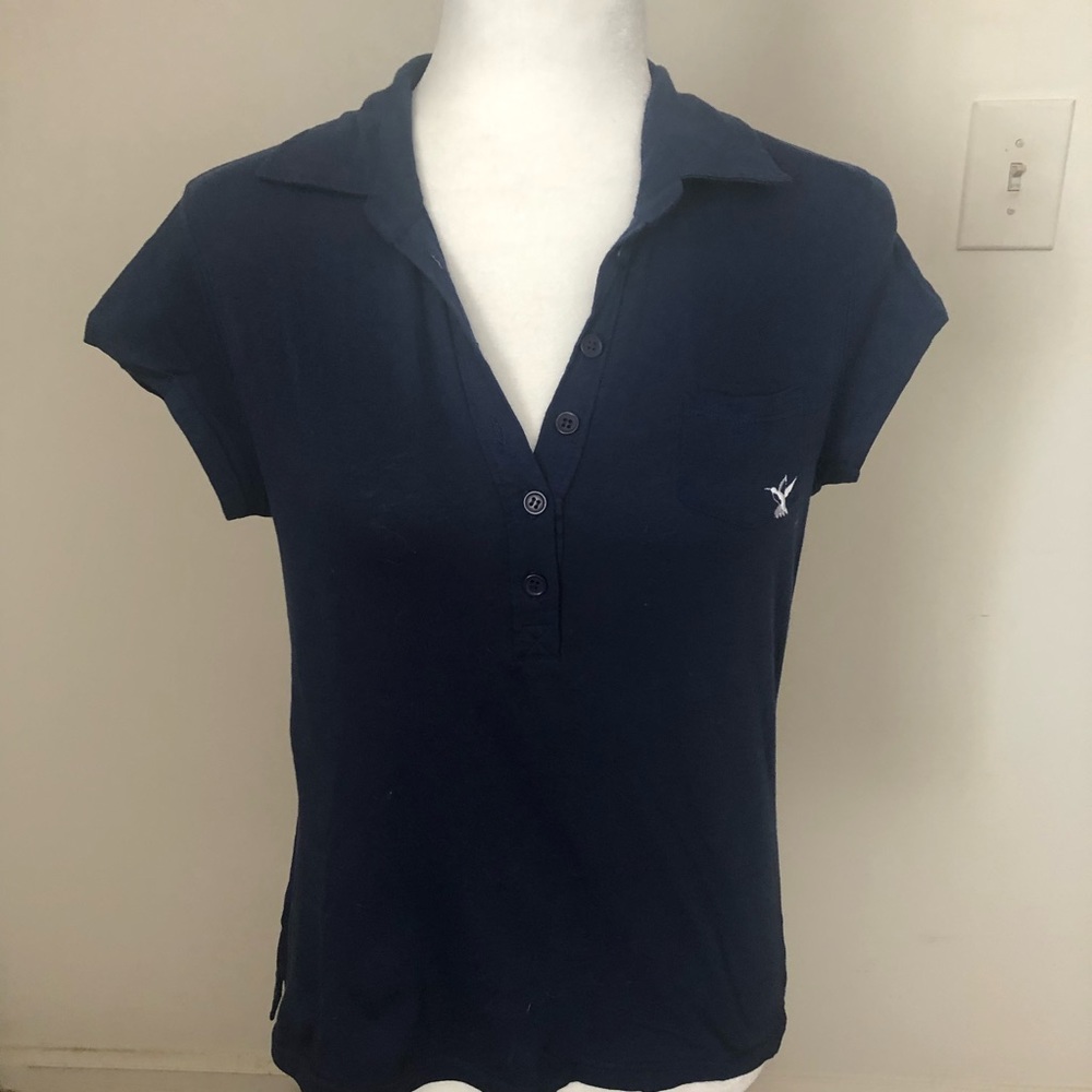 New Energie Large Navy Blue Polo Shirt